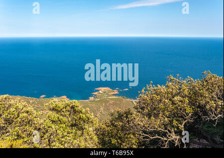 View from Pic du Cap Roux in the Massif de l'Esterel, Antheor, Var, Provence-Alpes-Cote d`Azur, France, Europe Stock Photo